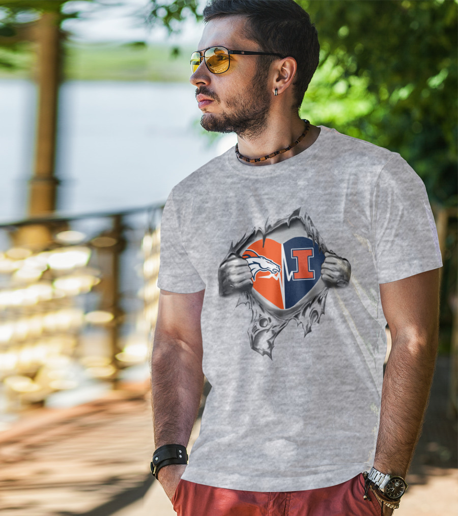 Broncos Illinois Heartbeat Passion T-Shirt