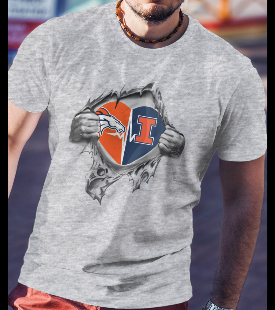 Broncos Illinois Heartbeat Passion T-Shirt
