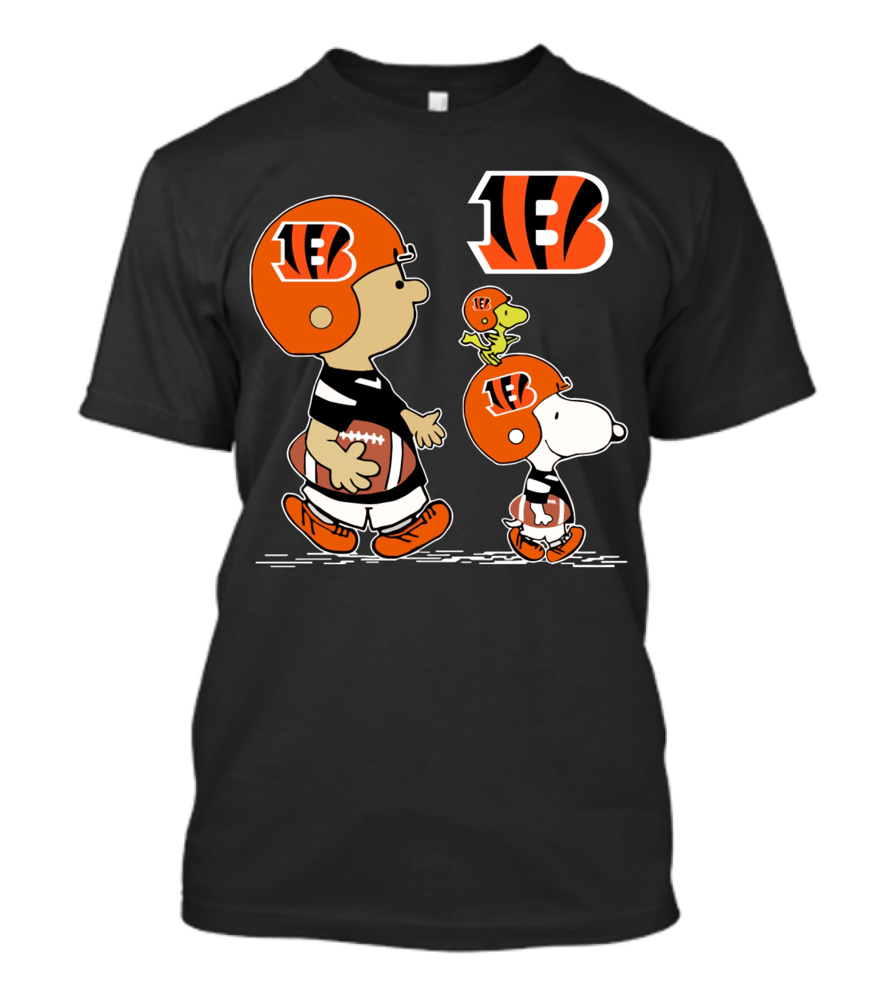 Bengals Snoopy Woodstock Football Gear With Helmet Peanuts Charlie Brown T-Shirt