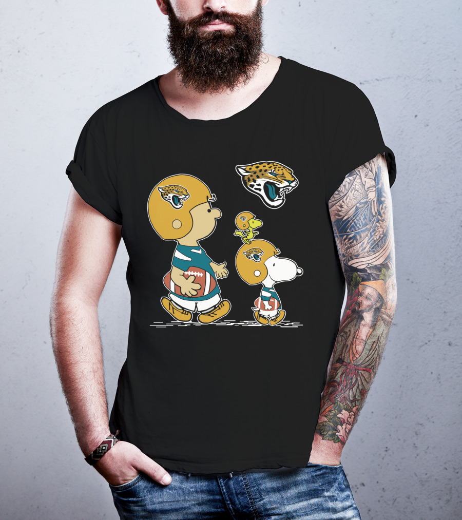 Jacksonville Jaguars Snoopy And Peanuts Football T-Shirt