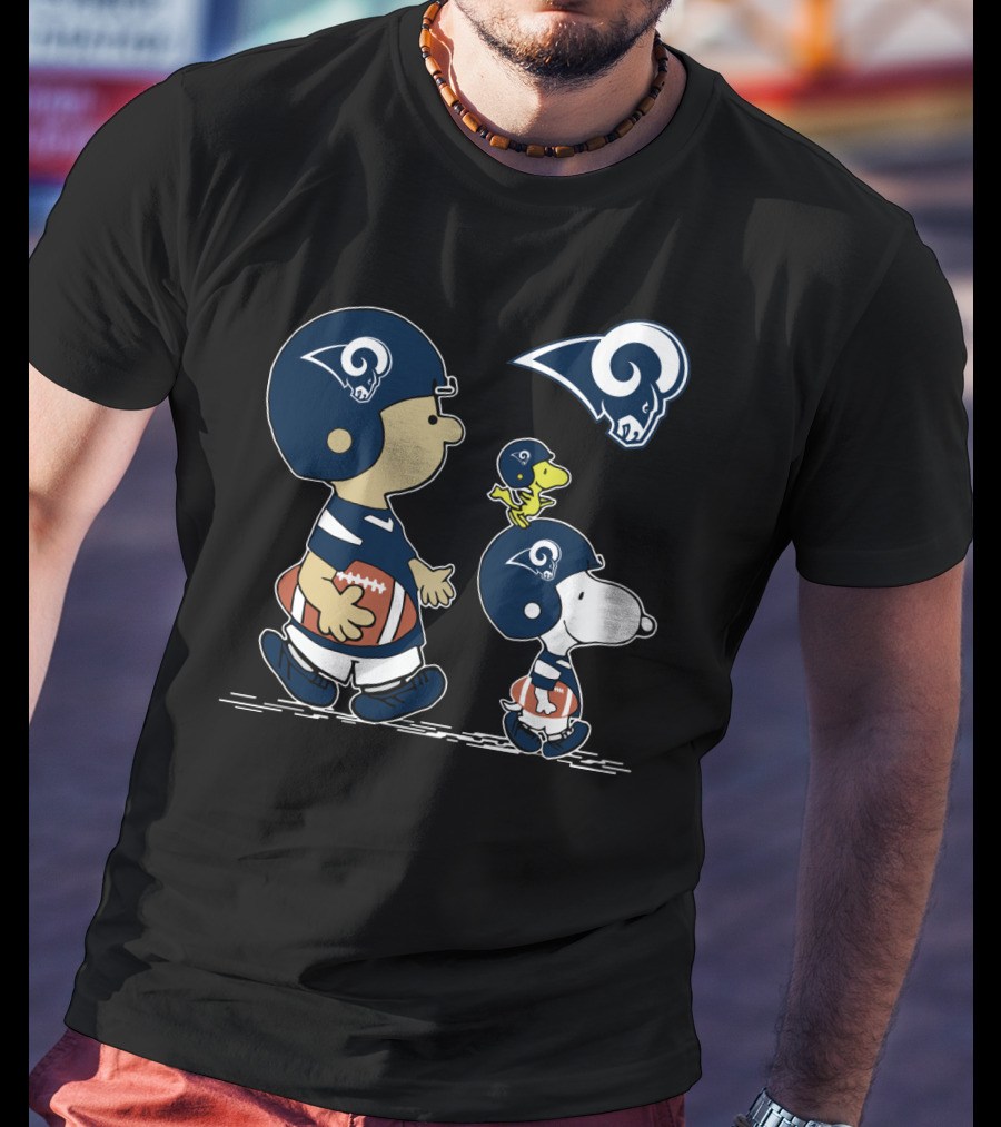 Rams Football Snoopy And Friends In Team Helmets T-Shirt