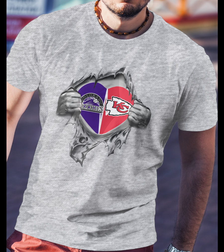 Colorado Rockies Kansas City Chiefs It's In My Heart T-Shirt