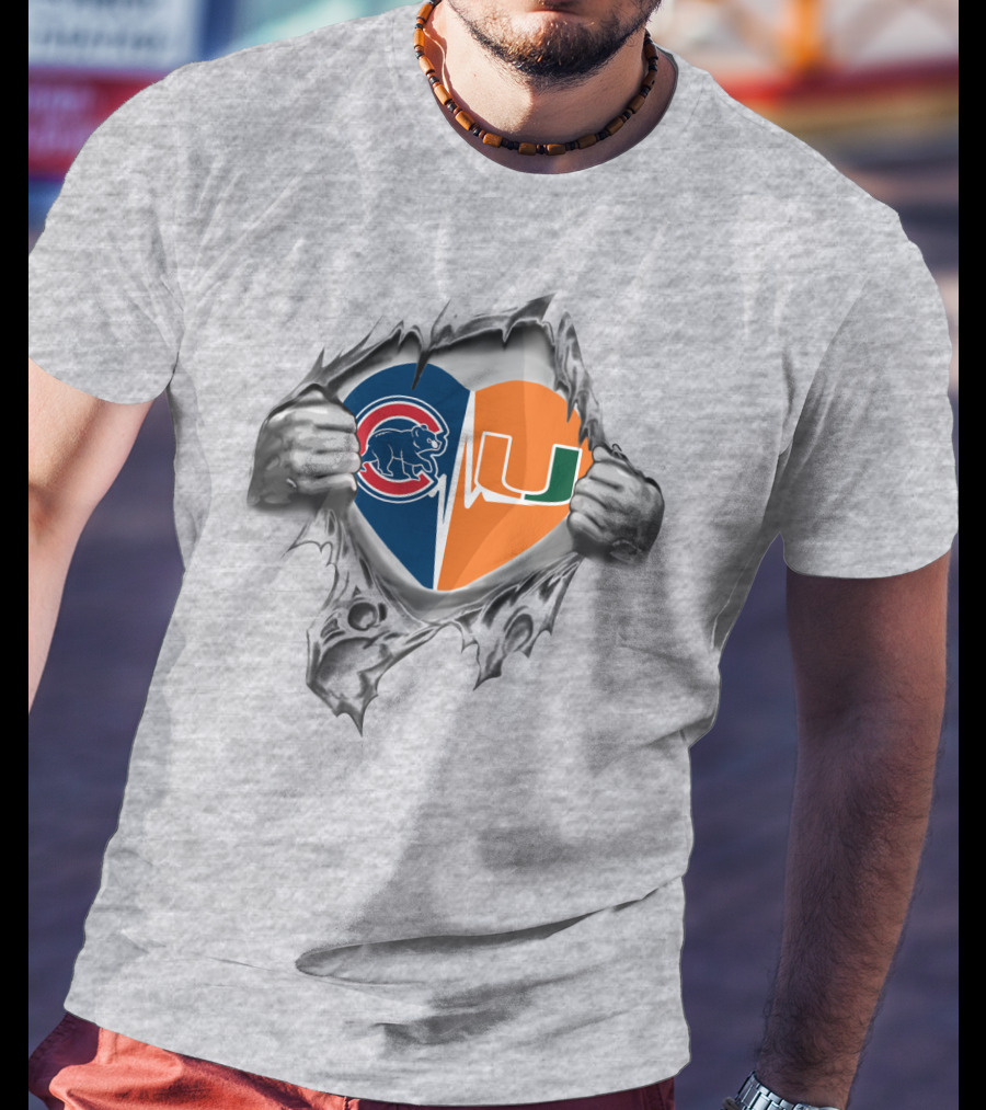Cubs Hurricanes Heart T-Shirt