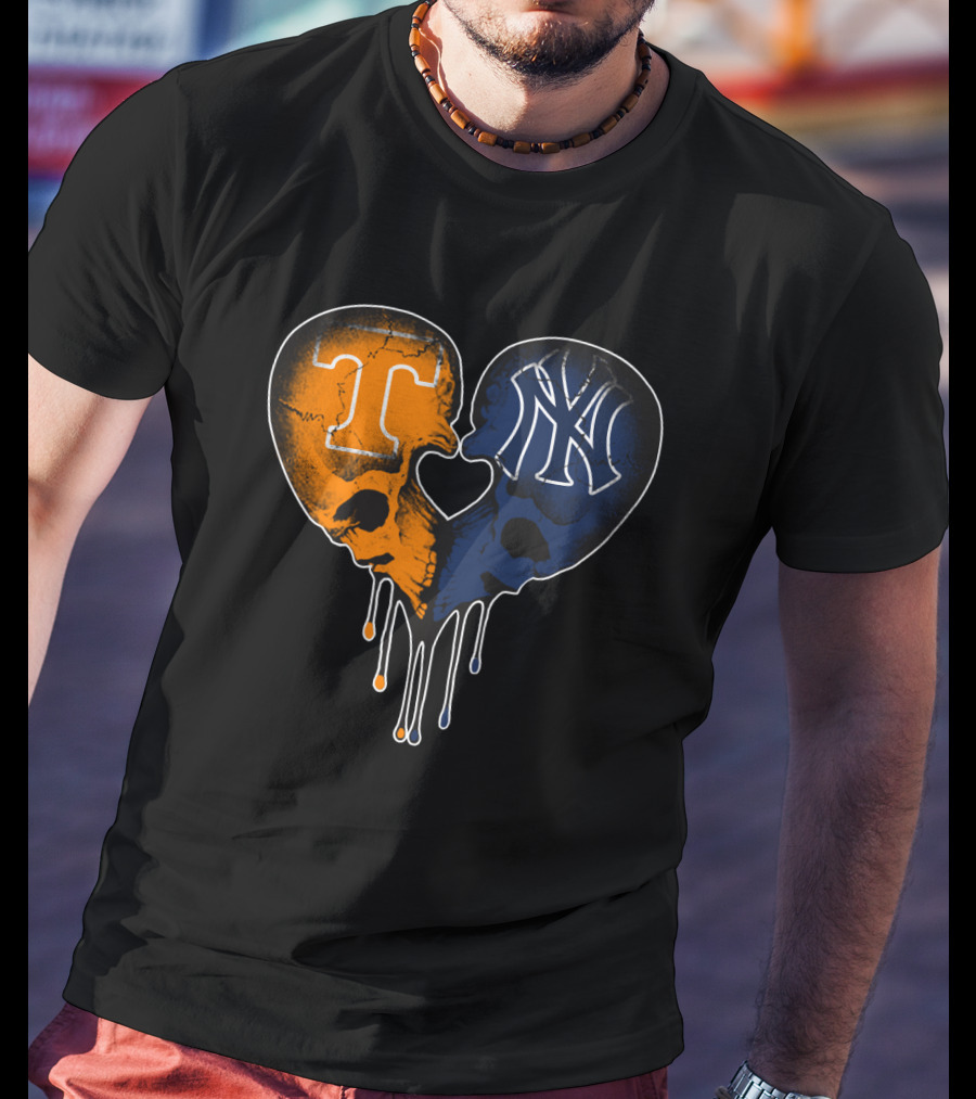 Yankees Tennessee Skull Heart Fusion T-Shirt