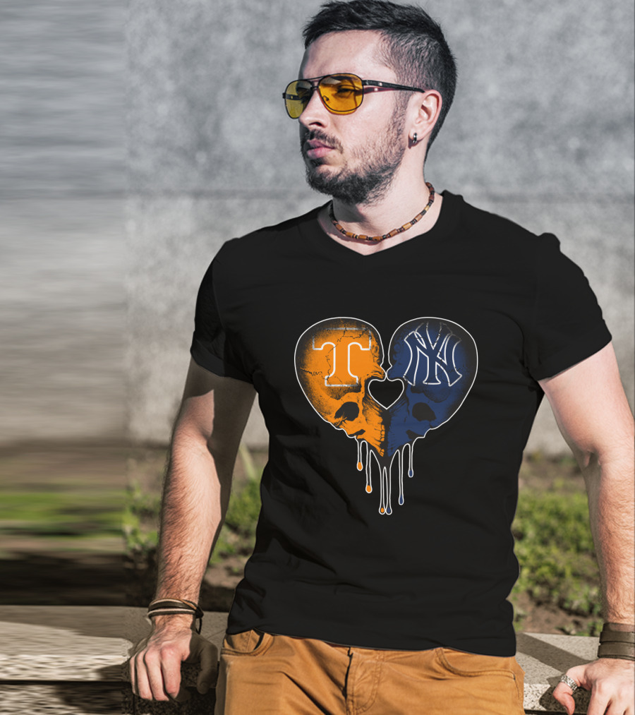 Yankees Tennessee Skull Heart Fusion T-Shirt