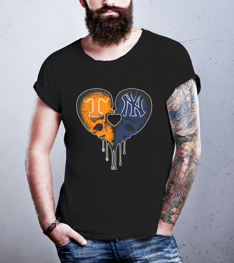 Yankees Tennessee Skull Heart Fusion T-Shirt