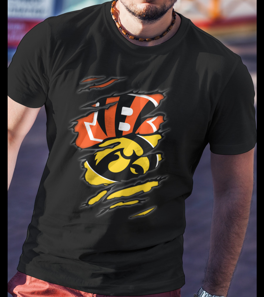 Bengals And Iowa Hawkeyes Claw T-Shirt
