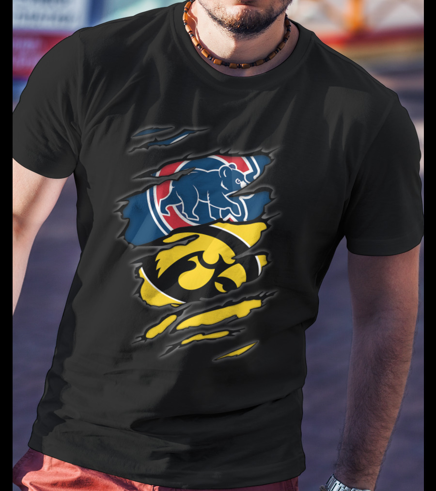 Cubs Iowa Hawkeyes Fan Collaboration T-Shirt