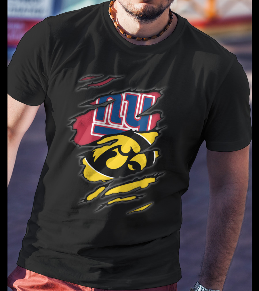 New York Giants Iowa Hawkeyes Crossover T-Shirt