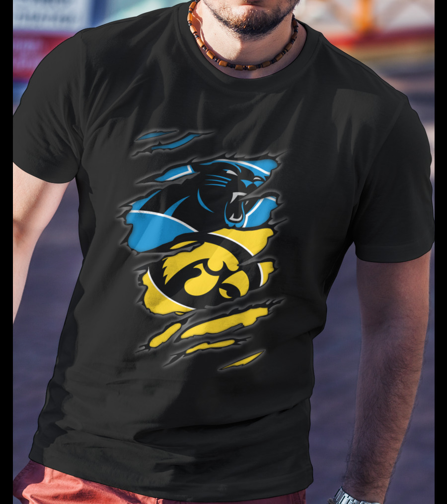 Carolina Panthers Iowa Hawkeyes Mashup T-Shirt