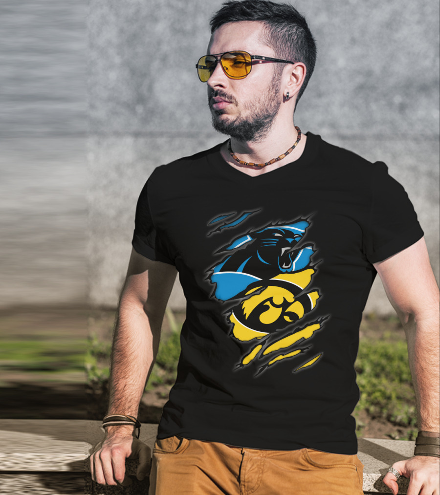 Carolina Panthers Iowa Hawkeyes Mashup T-Shirt