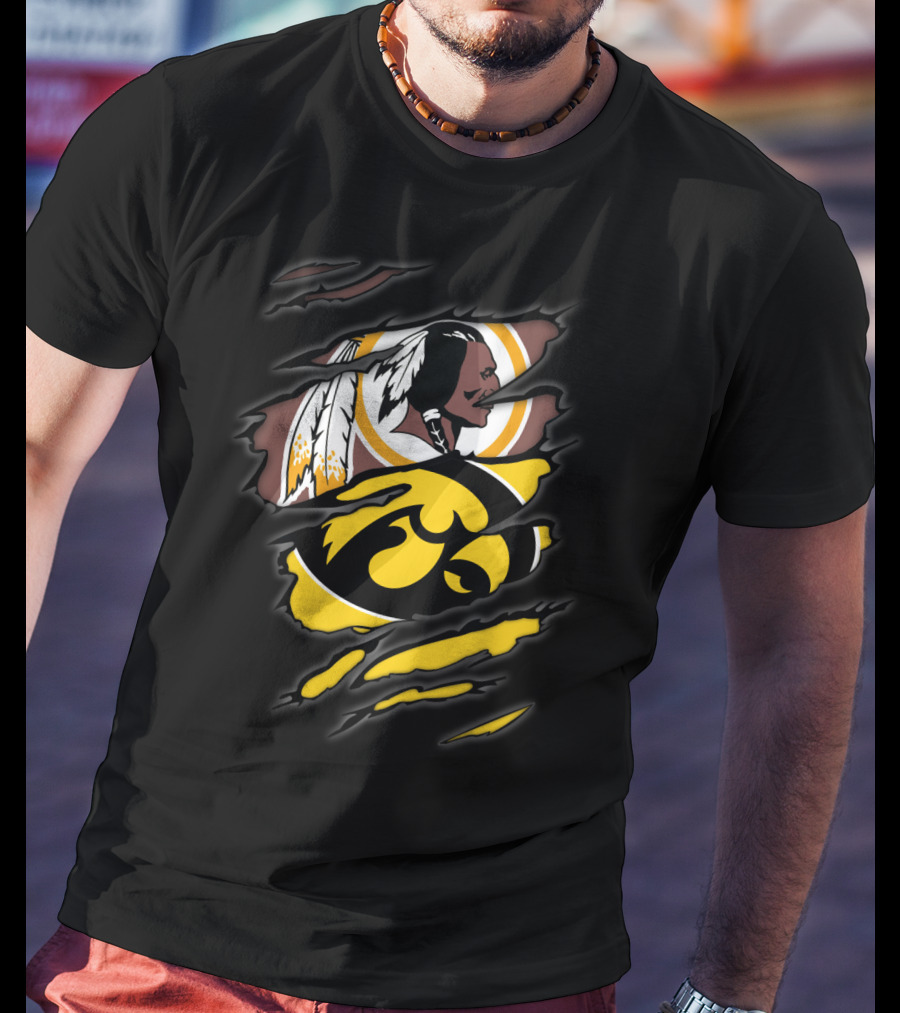 Redskins Iowa Hawkeyes Logo Mashup T-Shirt