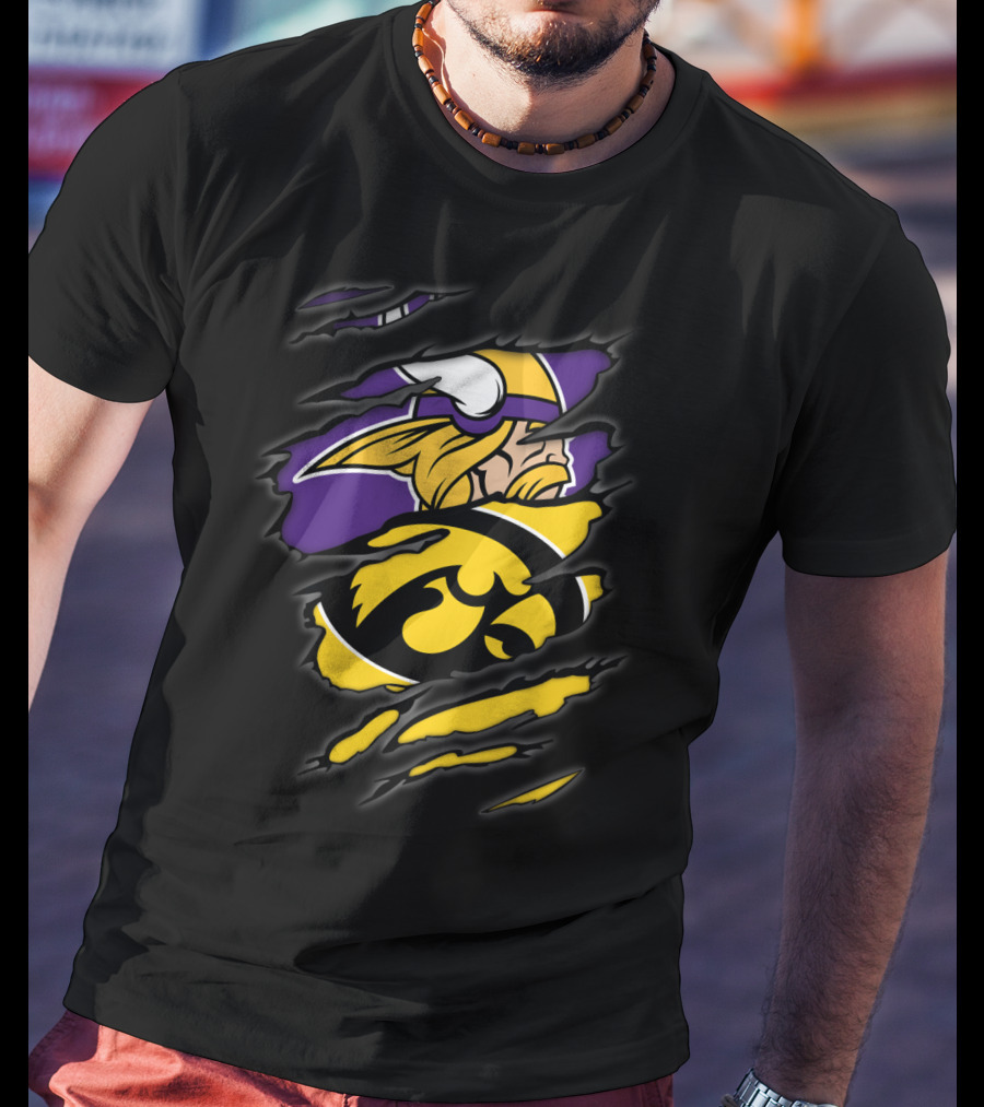 Vikings Iowa Hawkeyes Crossover T-Shirt