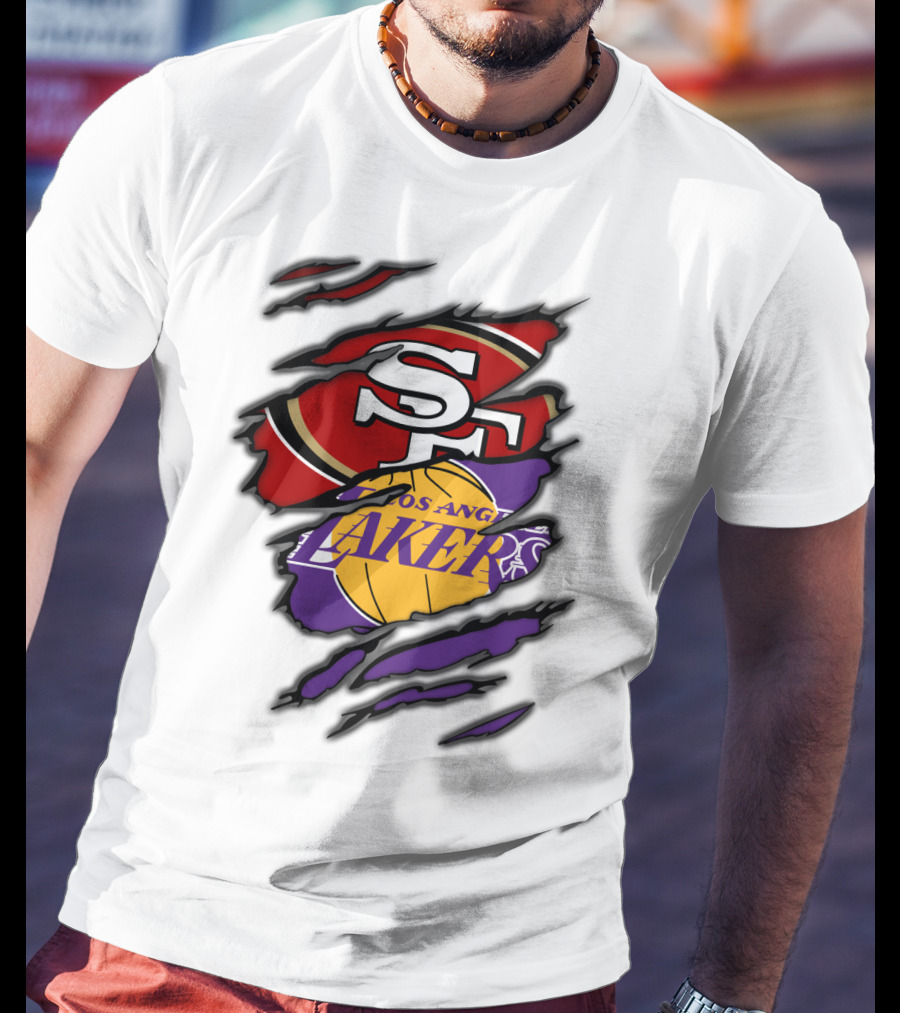 San Francisco 49ers Los Angeles Lakers Crossover T-Shirt
