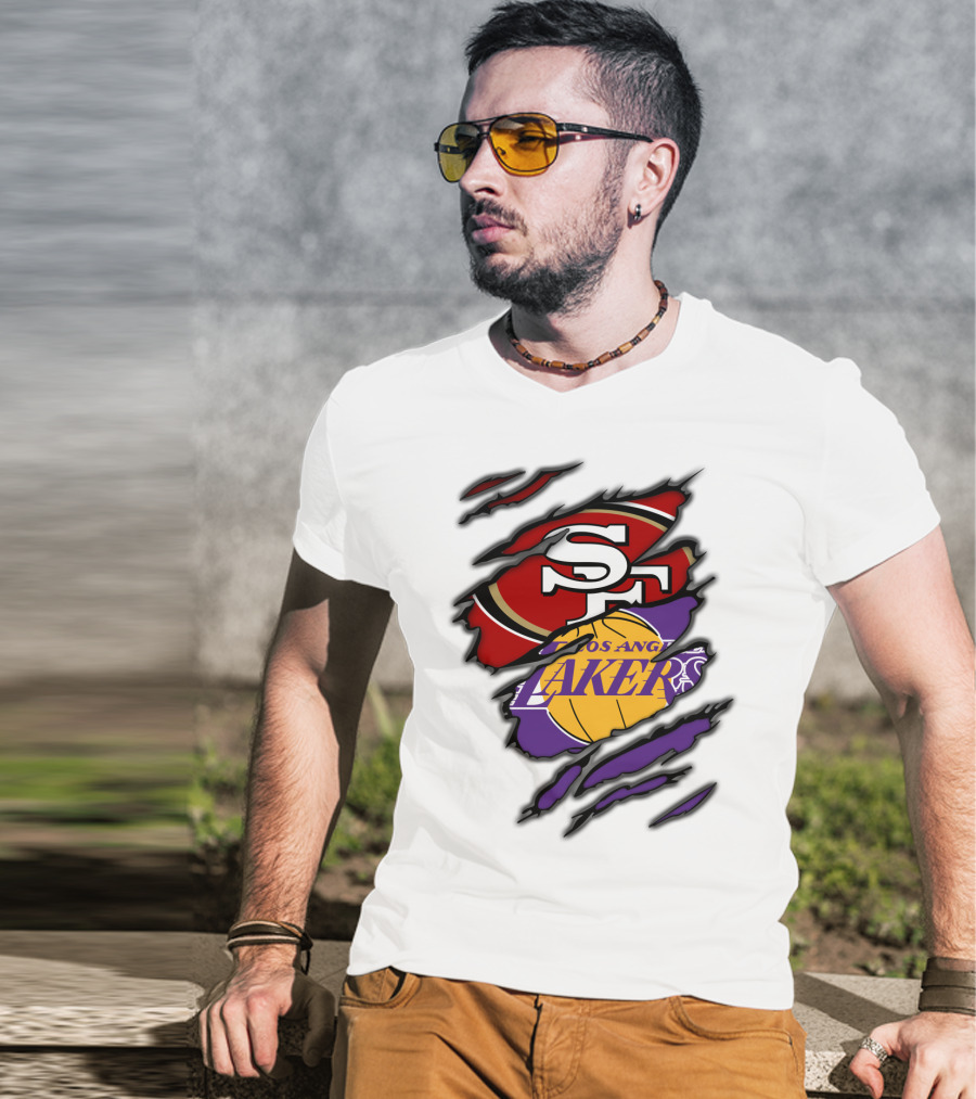 San Francisco 49ers Los Angeles Lakers Crossover T-Shirt