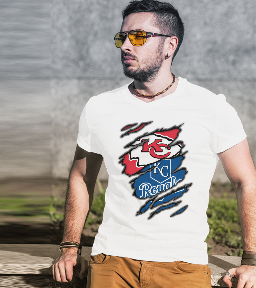 Kansas City Chiefs KC Royals Torn Elements T-Shirt