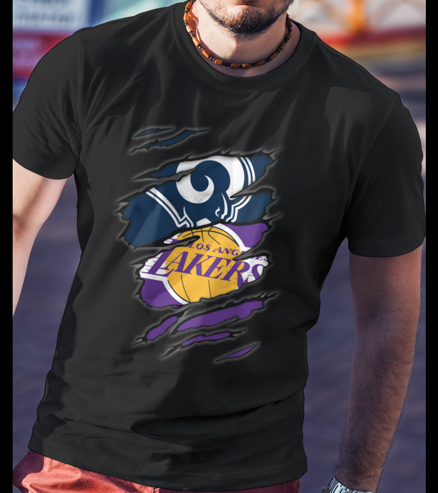 Los Angeles Rams Los Angeles Lakers Teams Fusion T-Shirt