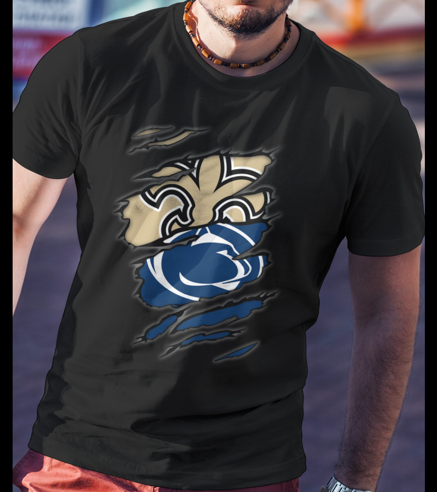 Saints Penn State Crossover Symbol Claw Marks T-Shirt