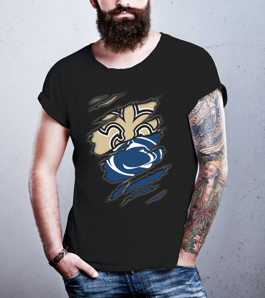 Saints Penn State Crossover Symbol Claw Marks T-Shirt