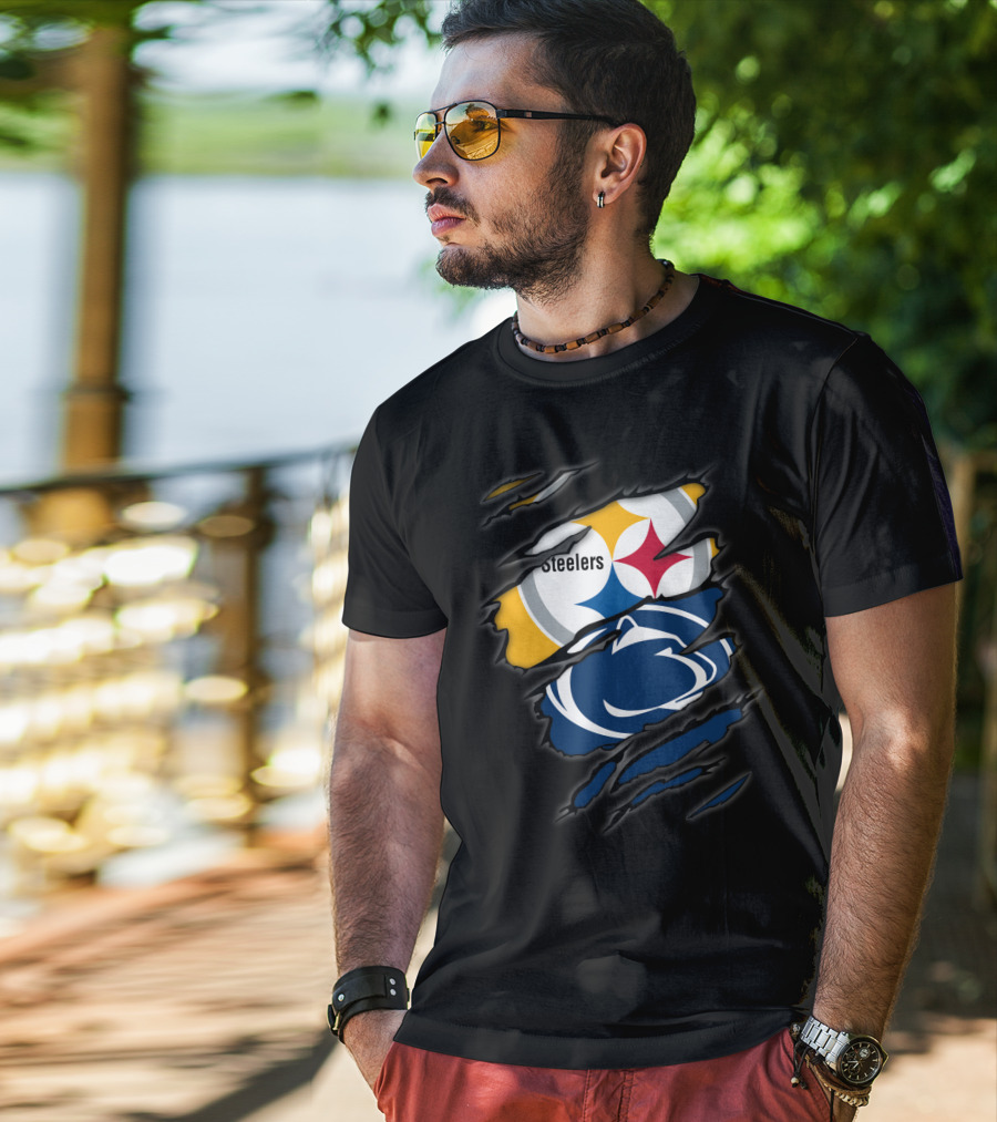 Steelers Penn State Logo Fusion Fan T-Shirt