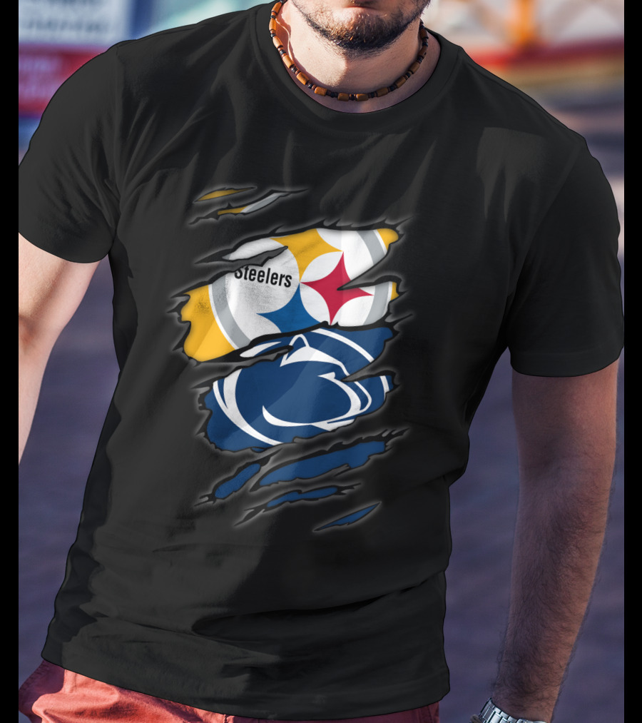 Steelers Penn State Logo Fusion Fan T-Shirt