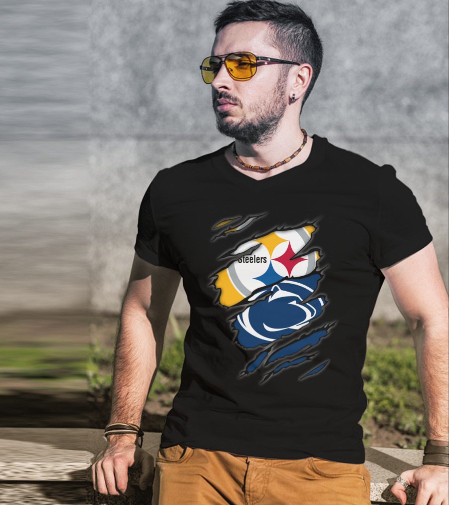 Steelers Penn State Logo Fusion Fan T-Shirt
