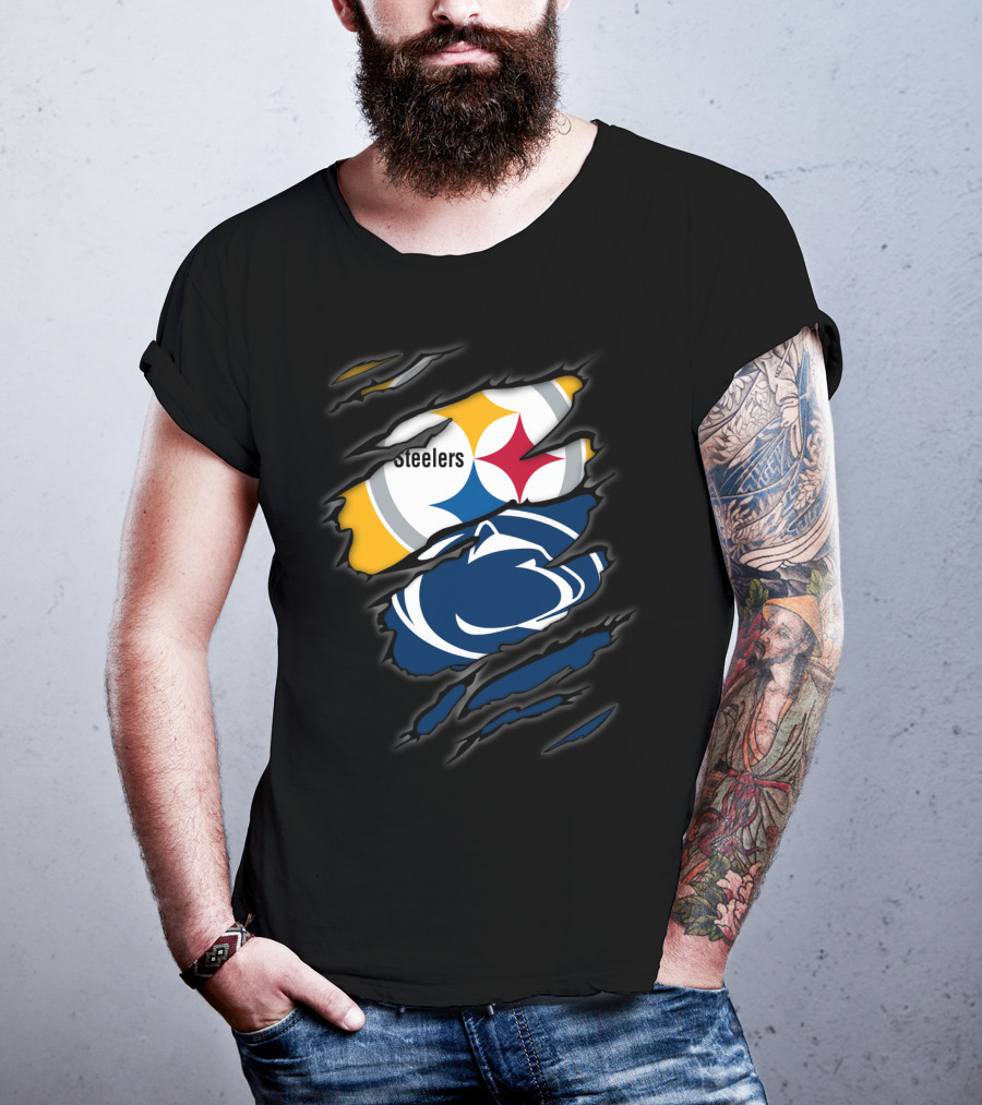 Steelers Penn State Logo Fusion Fan T-Shirt