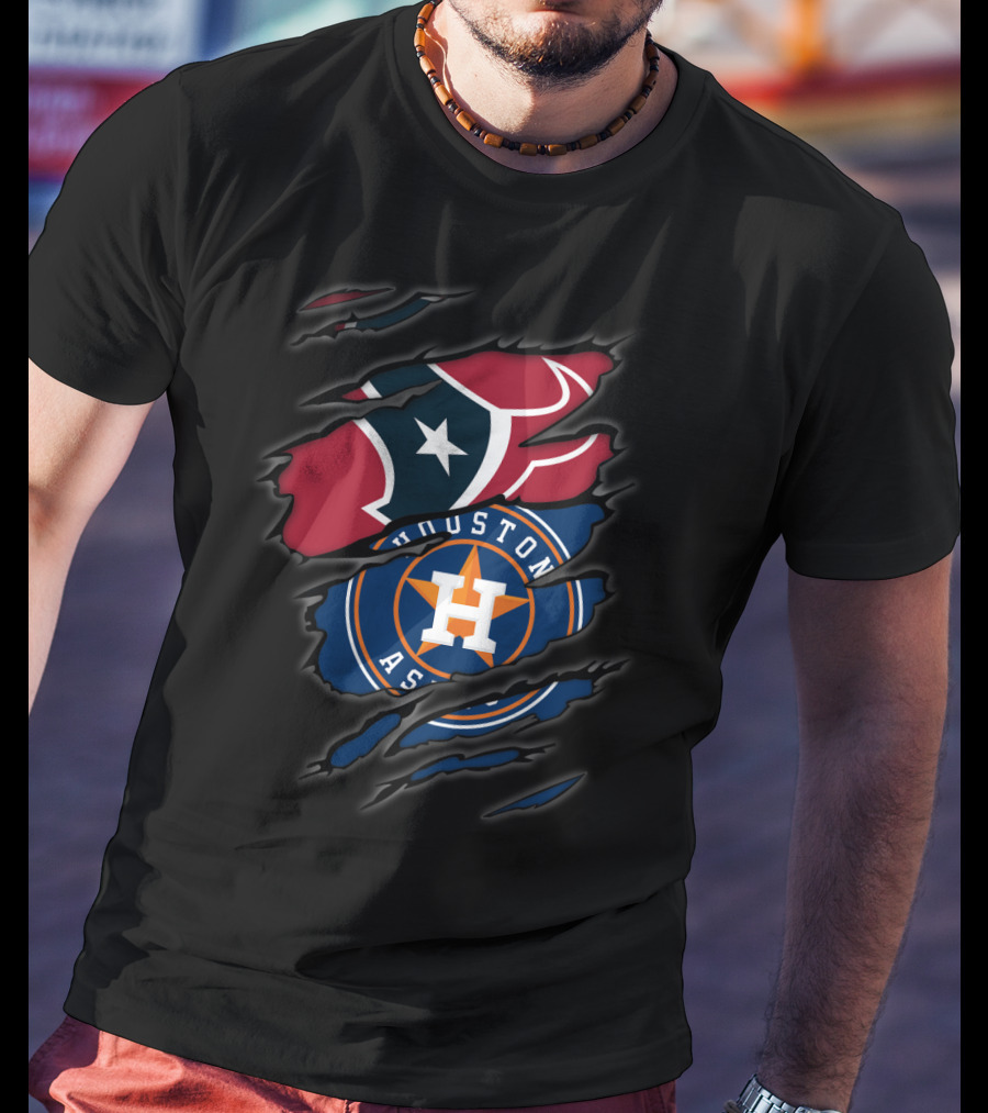 Houston Texans Houston Astros Fan Crossover T-Shirt