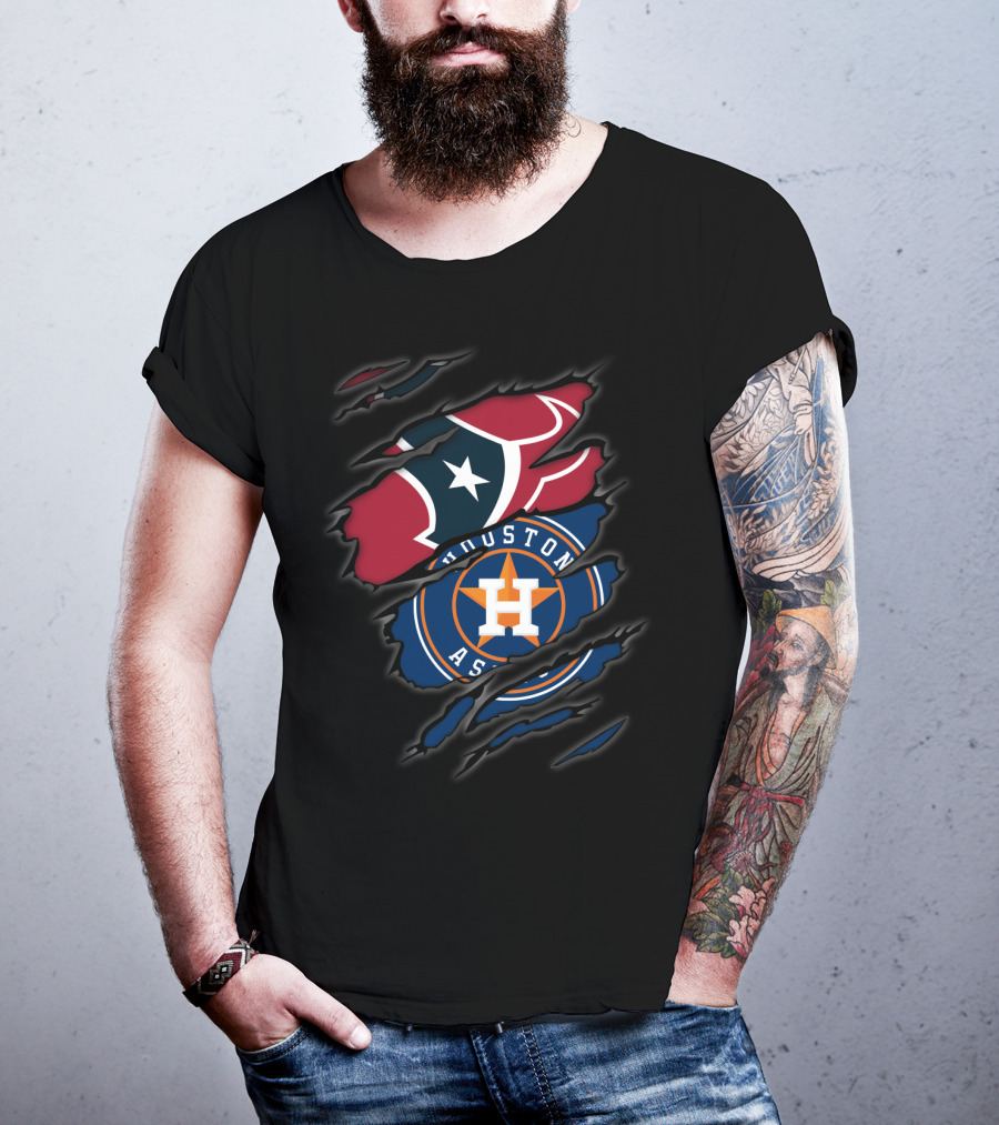 Houston Texans Houston Astros Fan Crossover T-Shirt