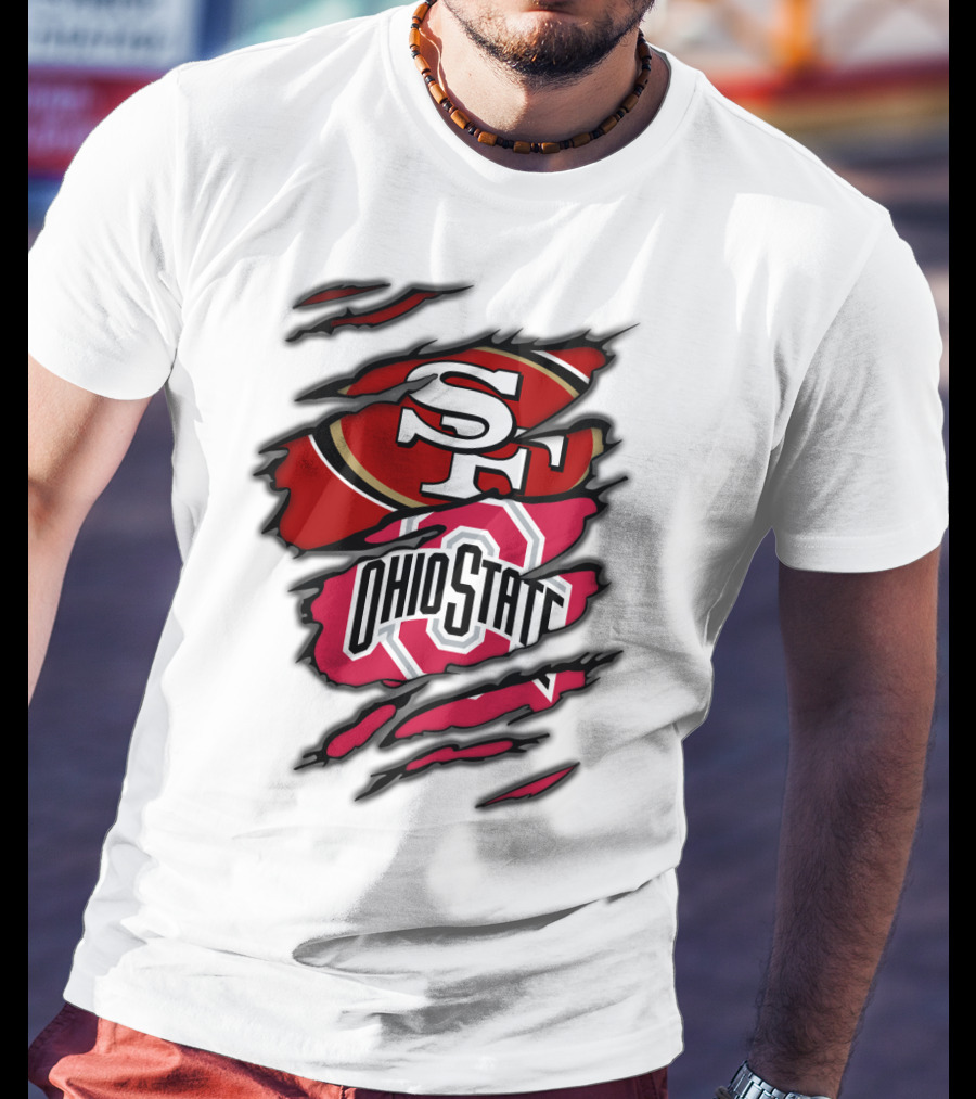 49ers SF Ohio State Buckeyes Logo Mashup T-Shirt