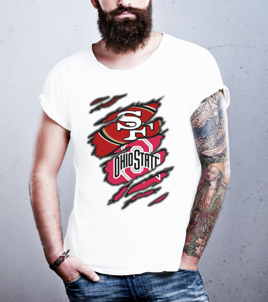 49ers SF Ohio State Buckeyes Logo Mashup T-Shirt