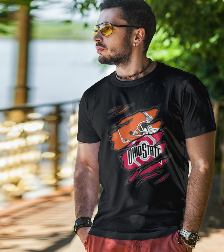 Ohio State Browns Football Helmet T-Shirt