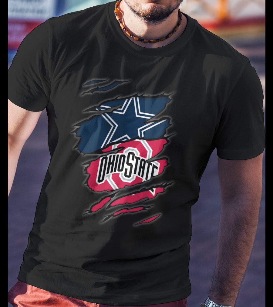 Dallas Cowboys Ohio State Buckeyes Fan Logo Mashup T-Shirt