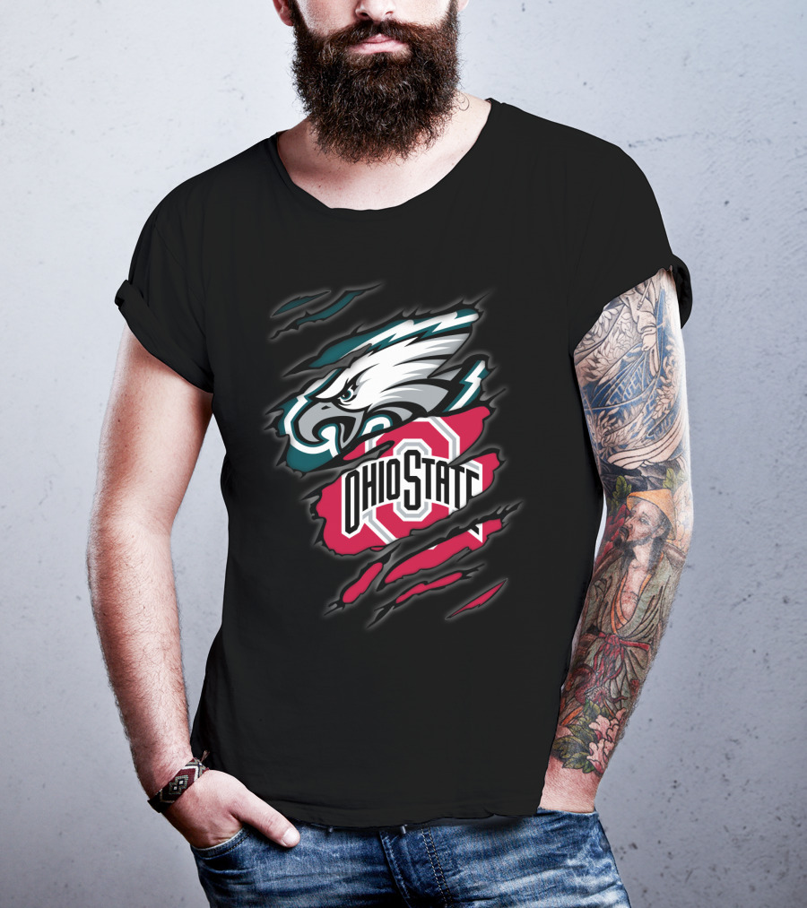 Philadelphia Eagles Ohio State Buckeyes Crossover T-Shirt