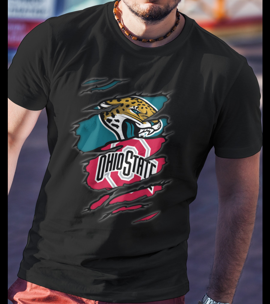 Jaguars Ohio State Claw Mark Logo Fusion T-Shirt