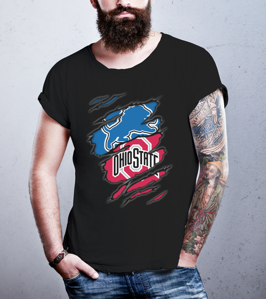 Detroit Lions Ohio State Buckeyes Fusion T-Shirt