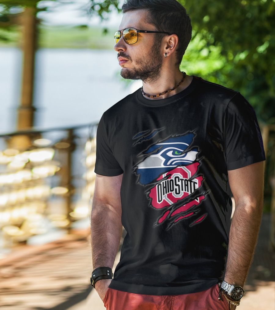 Seahawks Ohio State Logo Mashup Claw T-Shirt