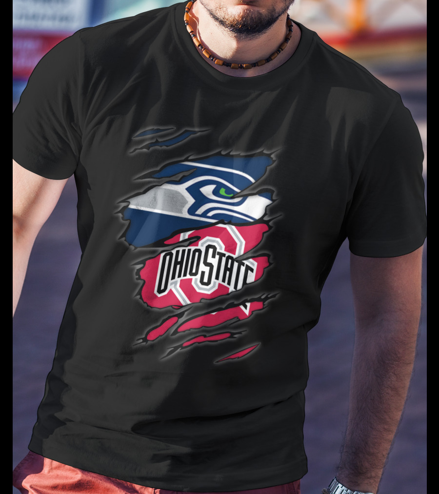 Seahawks Ohio State Logo Mashup Claw T-Shirt