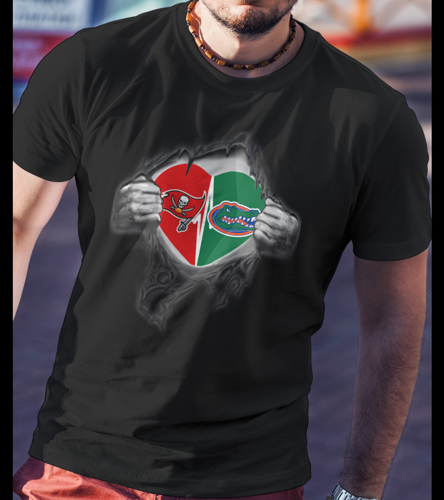 Buccaneers Gators Split Heart T-Shirt