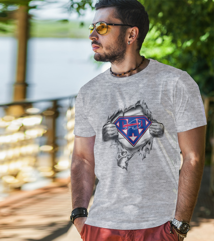 Bills Super Dad Buffalo Logo Shield T-Shirt