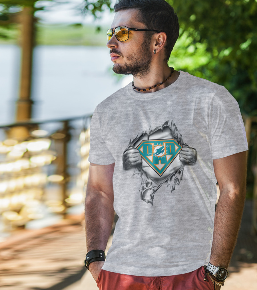 Miami Dolphins Superhero Logo Burst T-Shirt