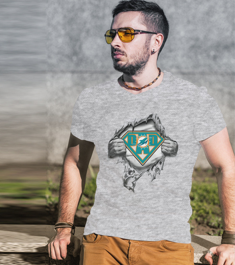 Miami Dolphins Superhero Logo Burst T-Shirt
