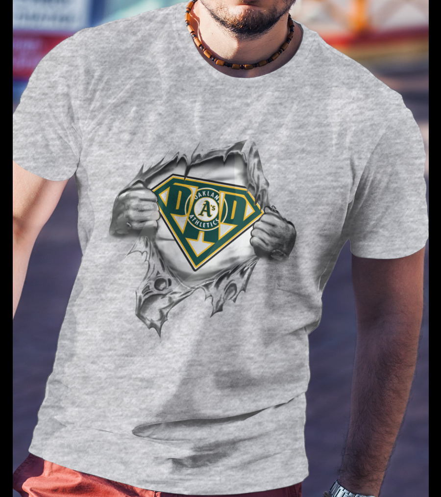 Oakland Athletics Dad Superhero Emblem T-Shirt