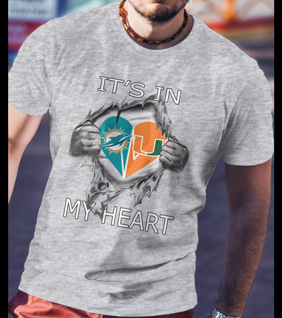 It's In My Heart Dolphins Hurricanes T-Shirt