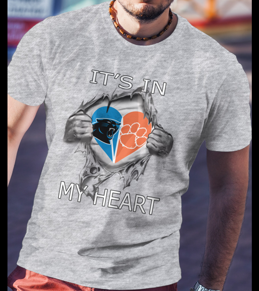 IT'S IN MY HEART Panthers Clemson Tigers T-Shirt