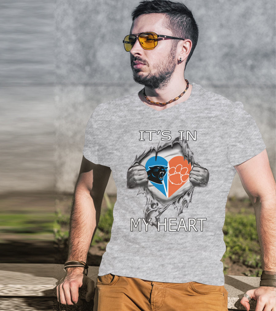 IT'S IN MY HEART Panthers Clemson Tigers T-Shirt