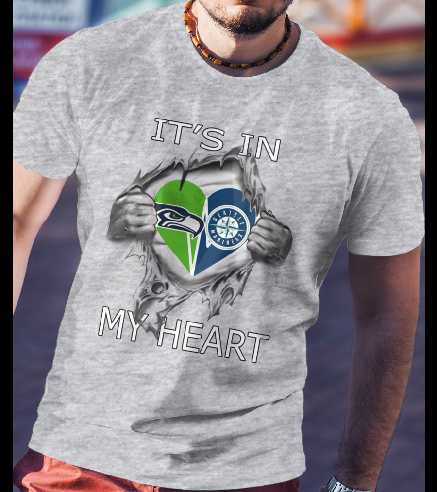Seahawks Mariners It's In My Heart T-Shirt