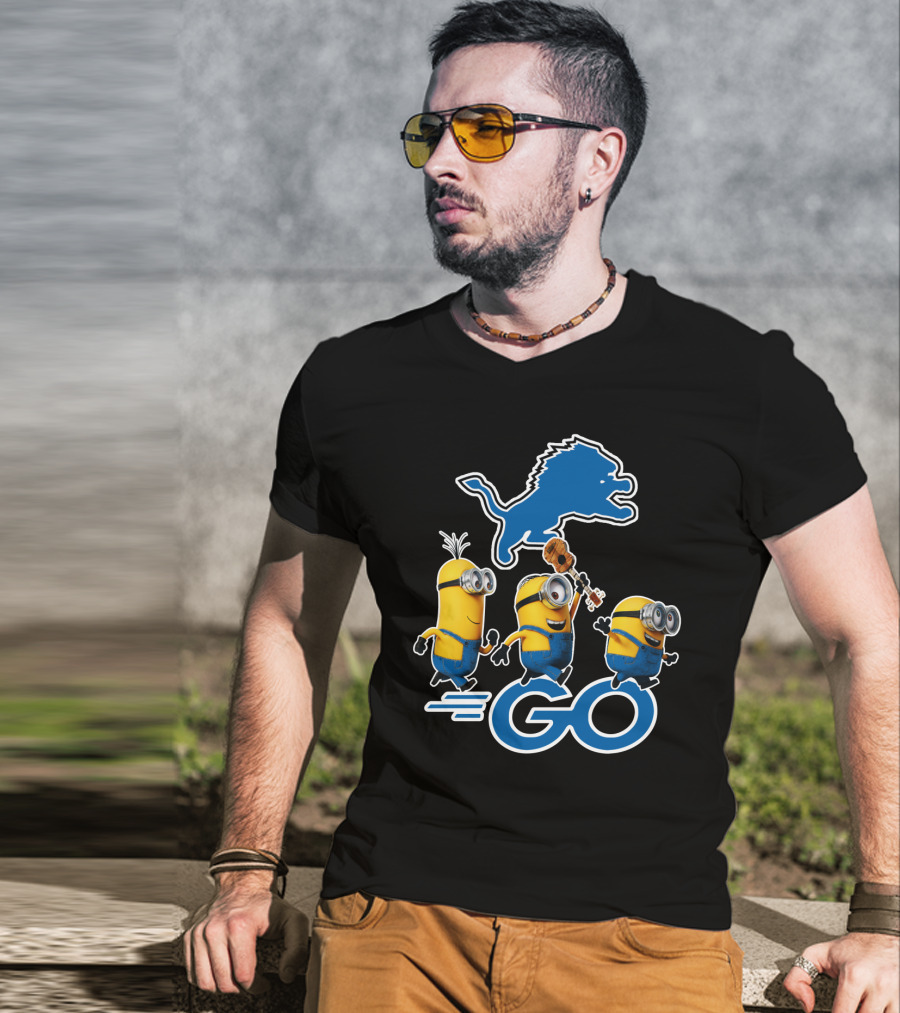 Detroit Lions Minions Go T-Shirt