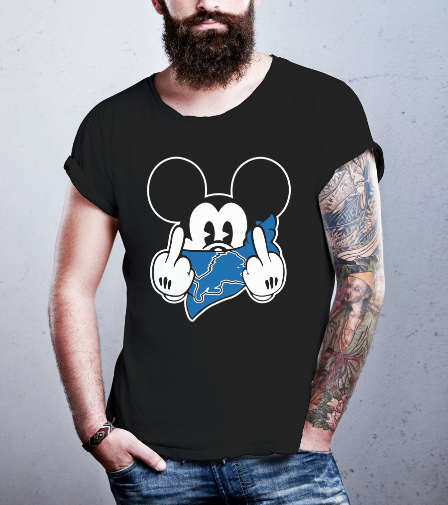 Lions Mickey Middle Finger T-Shirt