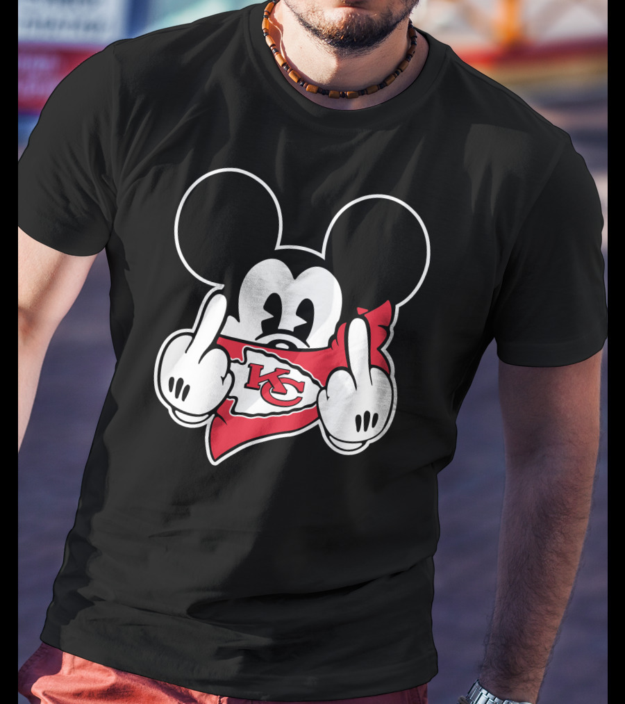Kansas City Chiefs Mickey Mouse Bandana Gesture T-Shirt
